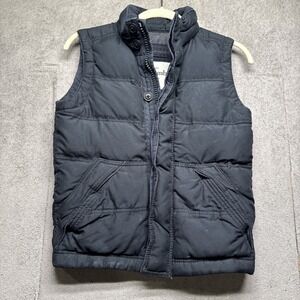 Abercrombie Summit Rock Down Puffer Vest Mens Small Black Insulated Zip Front